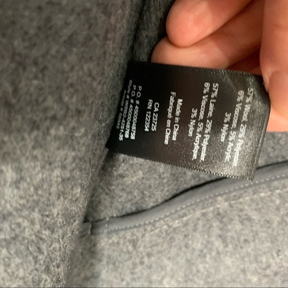 Talula Womens Wool Blend Open Front Gray size XXS/XS Career Business Oversized - Picture 4 of 5